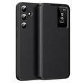 Husă Flip cu slot pentru card Samsung Galaxy S24 FE Smart Clear View - Negru