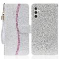 Samsung Galaxy S24 FE - Husă elegantă cu sclipici pentru portofel