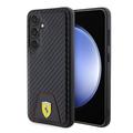 Husă Samsung Galaxy S24 Ferrari Carbon Stitched Bottom - Negru