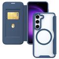 Samsung Galaxy S24 Flip Case cu slot pentru carduri - compatibil MagSafe - Albastru