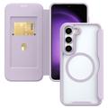 Samsung Galaxy S24 Flip Case cu slot pentru carduri - Compatibil MagSafe - Violet