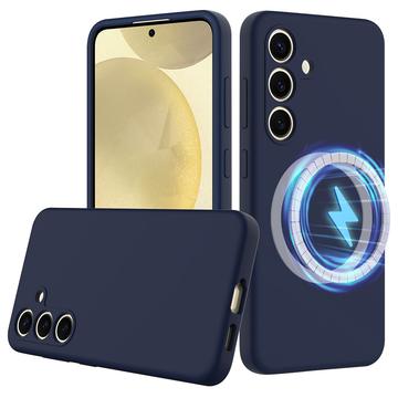 Husă Silicon Liquid Samsung Galaxy S24 - Compatibila MagSafe - Albastru Închis