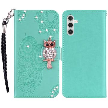 Samsung Galaxy S24 Bufniță Owl Rhinestone portofel caz