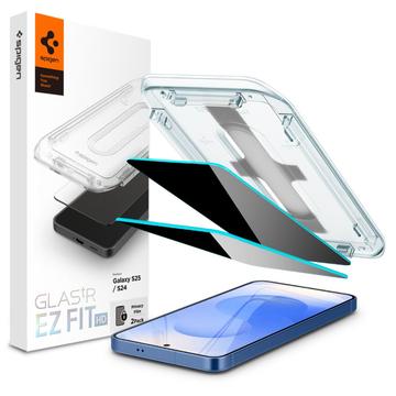 Geam Protecție Ecran Samsung Galaxy S24/S25 - Spigen Glas.tR Ez Fit Privacy - 2 Buc.