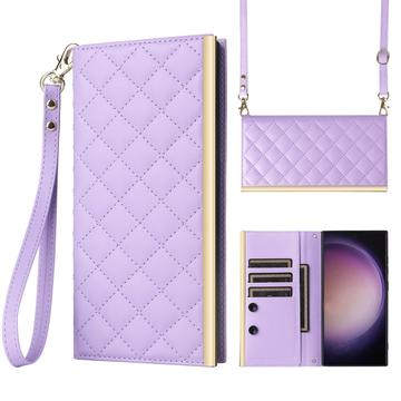 Husa portofel matlasata de lux - Samsung Galaxy S24 Ultra - Violet