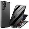 Husă Magnetică Sticlă Temperată Samsung Galaxy S24 Ultra - Confidențialitate - Negru