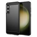 Husă TPU Brushed Samsung Galaxy S24 Plus - Fibră de Carbon - Negru