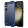 Husă TPU Brushed Samsung Galaxy S24 Plus - Fibră de Carbon - Albastru