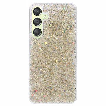 Husă TPU Samsung Galaxy S24+ - Glitter Flakes - Auriu