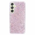 Husă TPU Samsung Galaxy S24+ - Glitter Flakes - Roz