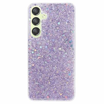 Husă TPU Samsung Galaxy S24+ - Glitter Flakes - Violet