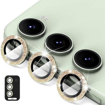 Geam Protecție Obiectiv Camera Samsung Galaxy S24+ - Hat Prince Glitter - Auriu