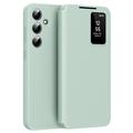 Husa portofel Samsung Galaxy S24+ Smart Clear View cu slot pentru card - Verde deschis