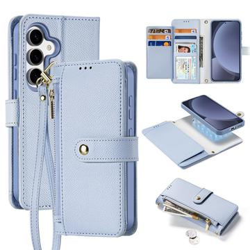 Husă portofel din piele cu husa magnetica Samsung Galaxy S25 Dux Ducis Lawa - Albastru Deschis