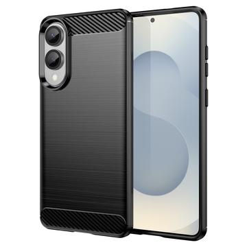 Husă TPU Brushed Samsung Galaxy S25 Edge - Fibră de Carbon - Negru