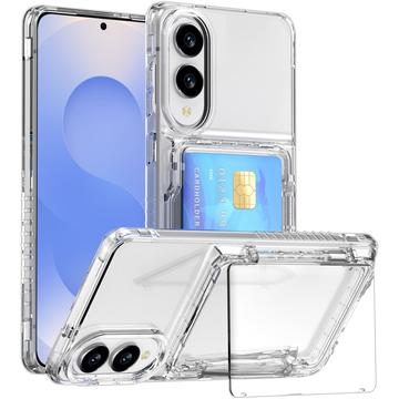 Husă Transparentă Samsung Galaxy S25 Edge cu Suport pentru Carduri