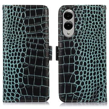 Husă Piele Portofel cu RFID Samsung Galaxy S25 Edge - Crocodile