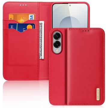 Husă Piele Portofel Samsung Galaxy S25 Edge - Dux Ducis Hivo - Roșu