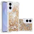 Husă TPU Samsung Galaxy S25 Edge Glitter Quicksand - Inimi de aur