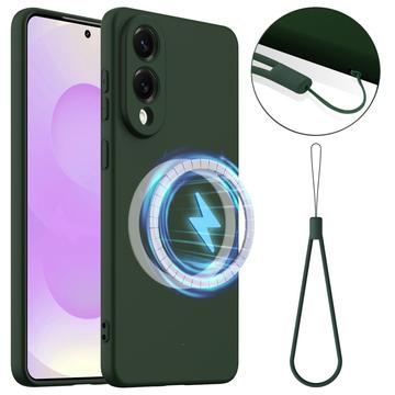 Husă Silicon Liquid Samsung Galaxy S25 Edge - Compatibila MagSafe - Verde Închis