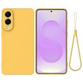 Husă din silicon lichid Samsung Galaxy S25 Edge cu curea de mana