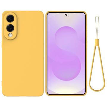 Husă din silicon lichid Samsung Galaxy S25 Edge cu curea de mana