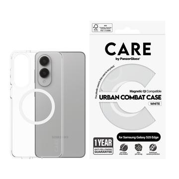 Husă Samsung Galaxy S25 Edge PanzerGlass Care Urban Combat - compatibilă cu MagSafe - Alb / Transparent