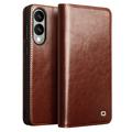 Husă Piele Portofel Samsung Galaxy S25 Edge - Qialino Classic - Maro Închis