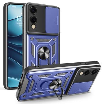 Husă Hibridă Samsung Galaxy S25 Edge cu Inel Rotativ cu Ecran pentru Cameră