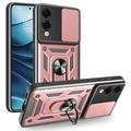 Husă Hibridă Samsung Galaxy S25 Edge cu Inel Rotativ cu Ecran pentru Cameră