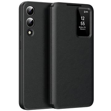 Husă Flip Samsung Galaxy S25 Edge Smart Clear View cu slot pentru card - Negru
