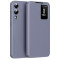 Husa portofel Samsung Galaxy S25 Edge Smart Clear View cu slot pentru card - Gri Violet