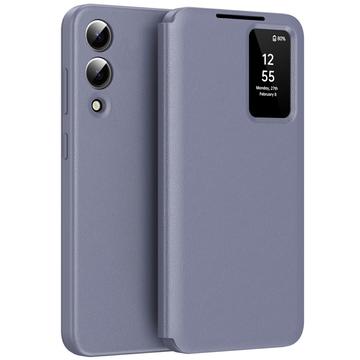 Husa portofel Samsung Galaxy S25 Edge Smart Clear View cu slot pentru card - Gri Violet