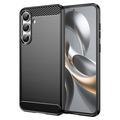Husă TPU Brushed Samsung Galaxy S25 FE - Fibră de Carbon