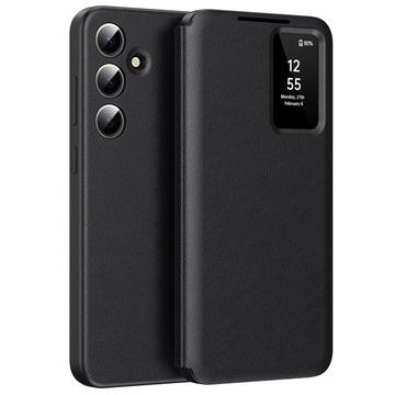 Husă Flip Samsung Galaxy S25 FE Smart Clear View cu slot pentru card - Negru
