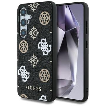 Husă MagSafe Samsung Galaxy S25 Guess 4G Printed Colored Peony Pattern - Negru