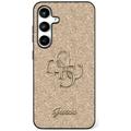 Husă Samsung Galaxy S25 - Guess Fixed Glitter 4G Metal Logo - Auriu
