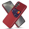 Husă cu Buzunar Card Samsung Galaxy S25 - KSQ - Roșu