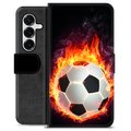 Husă Portofel Premium - Samsung Galaxy S25+ - Fotbal în Flăcări