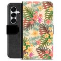 Husă Portofel Premium - Samsung Galaxy S25+ - Flori Roz