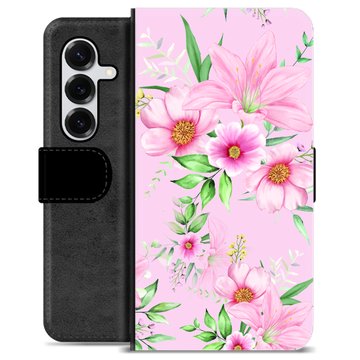 Husă Portofel Premium - Samsung Galaxy S25+ - Acuarelă Flori