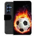 Husă Portofel Premium - Samsung Galaxy S25 - Fotbal în Flăcări