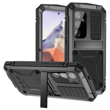 Husă Premium cu suport pentru picior și protector de ecran din sticlă călită Samsung Galaxy S25 R-Just - Negru