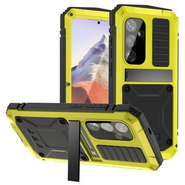 Husă Premium cu suport pentru picior și protector de ecran din sticlă călită Samsung Galaxy S25 R-Just - Galben
