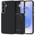 Husă din plastic Samsung Galaxy S25 Tech-Protect Ion Carbon - compatibilă cu MagSafe - negru / argintiu