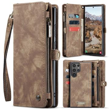 Husă Portofel Samsung Galaxy S25 Ultra - Caseme 008 2-în-1 Multifunctional - Maro