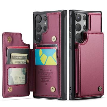 Samsung Galaxy S25 Ultra Caseme C22 Case RFID Card Wallet - roșu