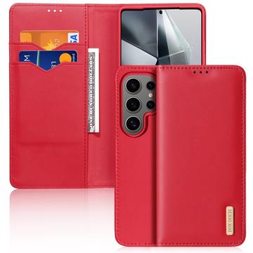 Husă Piele Portofel Samsung Galaxy S25 Ultra - Dux Ducis Hivo - Roșu