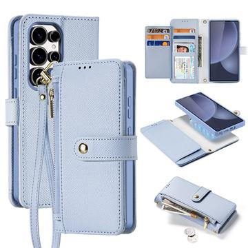 Husă portofel din piele cu husa magnetica Samsung Galaxy S25 Ultra Dux Ducis Lawa - Albastru Deschis