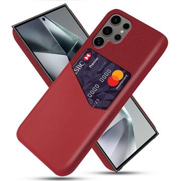 Husă cu Buzunar Card Samsung Galaxy S25 Ultra - KSQ - Roșu